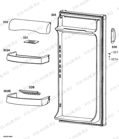 Взрыв-схема холодильника Zanussi ZRA319SW - Схема узла Door 003