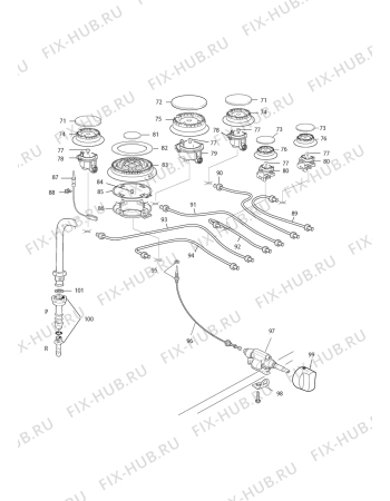 Взрыв-схема плиты (духовки) DELONGHI PEMX 166/1 GHI - Схема узла 3