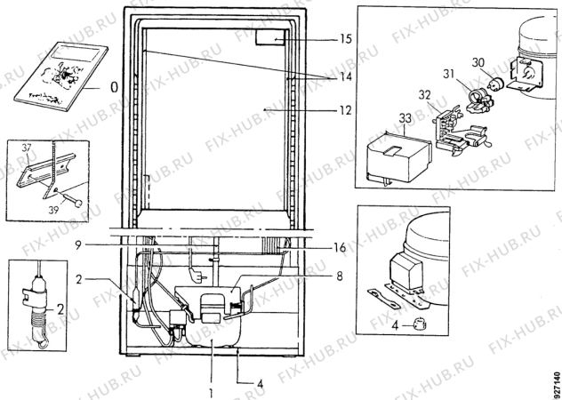 Взрыв-схема холодильника Arthurmartinelux AR3307C - Схема узла Cooling system 017