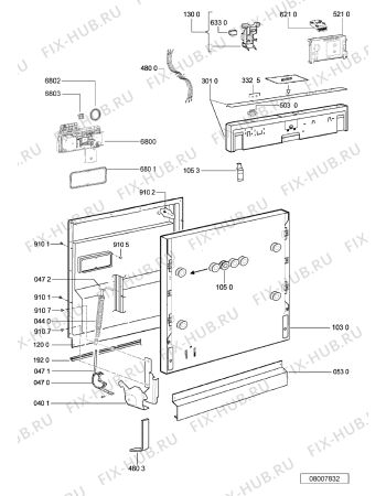Схема №2 ADL 350/1 с изображением Панель для посудомоечной машины Whirlpool 480140101697