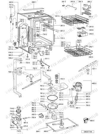 Схема №1 GSXK 7524/3 с изображением Панель для посудомойки Whirlpool 480140101609