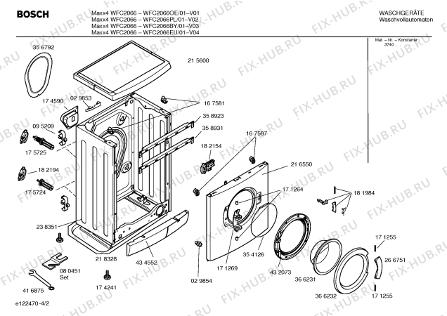Схема №3 WFC2066OE Maxx4 WFC2066 с изображением Таблица программ для стиралки Bosch 00586884