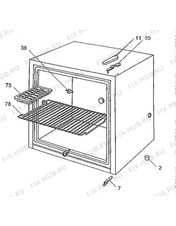 Взрыв-схема холодильника Electrolux EU0562C - Схема узла Cabinet + armatures