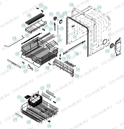 Взрыв-схема посудомоечной машины Gorenje ZDE 86 BBWAII   -FI (900001301, DW20.4) - Схема узла 03