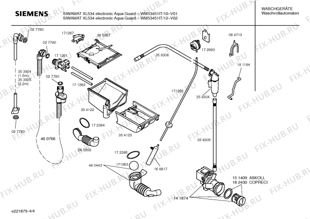 Схема №4 WM53452IT с изображением Панель управления для стиралки Siemens 00357154