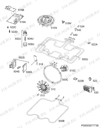 Взрыв-схема плиты (духовки) Electrolux EVYP5841AX - Схема узла Electrical equipment