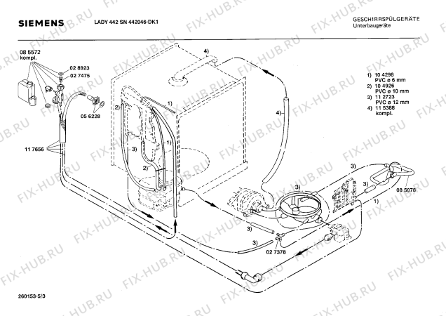 Взрыв-схема посудомоечной машины Siemens SN442046 - Схема узла 03