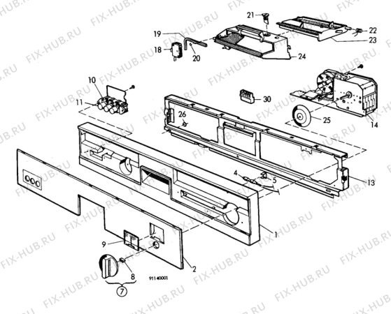 Взрыв-схема посудомоечной машины Moffat HF31 - Схема узла W10 Panel