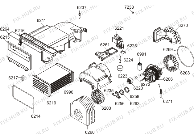 Взрыв-схема стиральной машины Asko T794C FI (502210, TD70.3C) - Схема узла 02