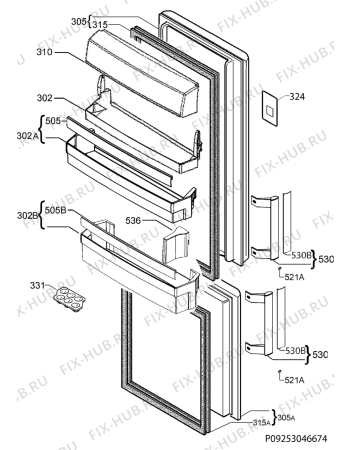 Взрыв-схема холодильника Aeg Electrolux S83600CMW0 - Схема узла Door 003