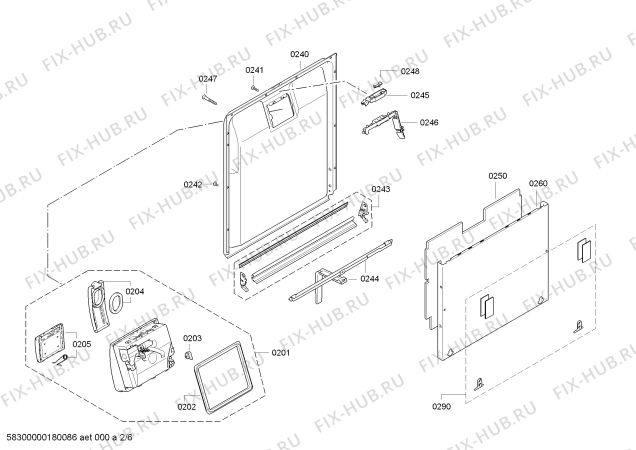 Взрыв-схема посудомоечной машины Bosch SMV51E40EU SilencePlus - TP3 - Схема узла 02