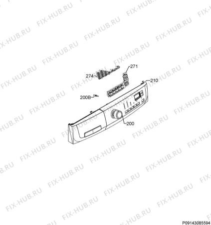 Схема №5 L14840 с изображением Блок управления для стиралки Aeg 3792720439
