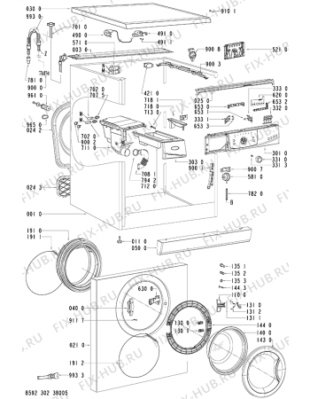 Схема №1 AWO/D 4012 с изображением Декоративная панель для стиралки Whirlpool 481245217832