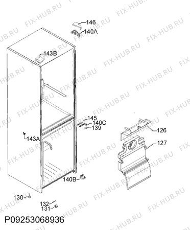 Взрыв-схема холодильника Electrolux EN3454POX - Схема узла Housing 001