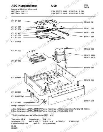 Взрыв-схема холодильника Aeg S1442-1 IU GB - Схема узла Freezer cooling system