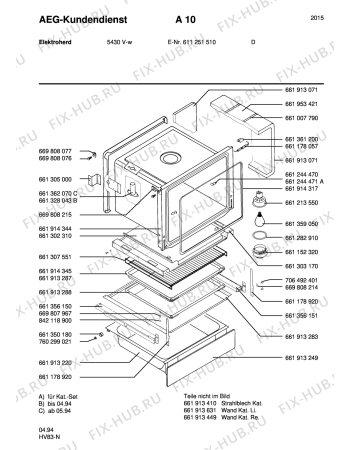 Взрыв-схема плиты (духовки) Aeg 5430V-W - Схема узла Section2