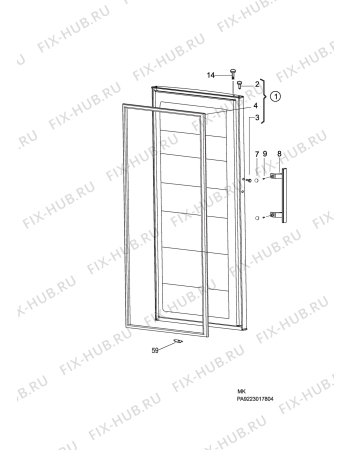 Взрыв-схема холодильника Aeg A83030GNW3 - Схема узла C10 Door