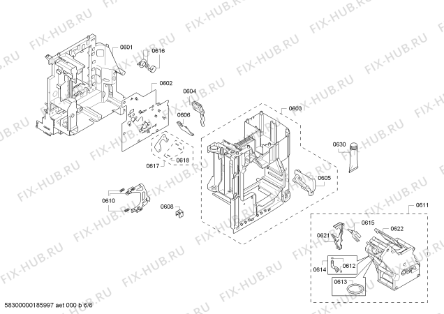 Взрыв-схема кофеварки (кофемашины) Siemens TE615209RW EQ.6 series 500 - Схема узла 06