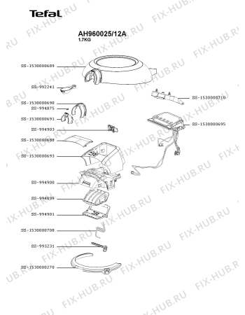 Схема №2 AH960027/12A с изображением Ручка для электрофритюрницы Tefal SS-1530000692