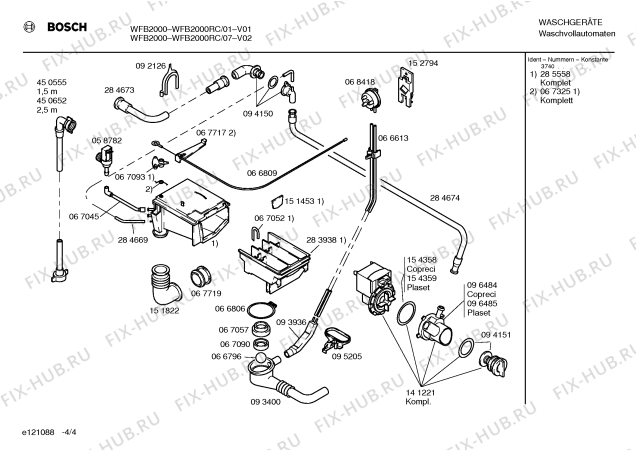 Схема №4 WFB2000RC с изображением Инструкция по эксплуатации для стиралки Bosch 00517375
