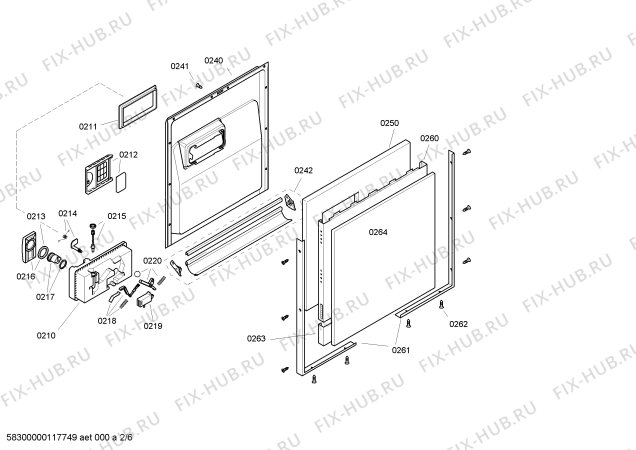 Взрыв-схема посудомоечной машины Bosch SGD58M02EU - Схема узла 02