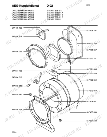 Взрыв-схема стиральной машины Aeg LTH5200-W - Схема узла Section2