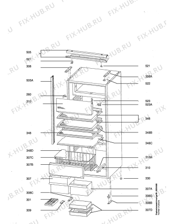 Взрыв-схема холодильника Aeg S2339-5I - Схема узла Housing 001