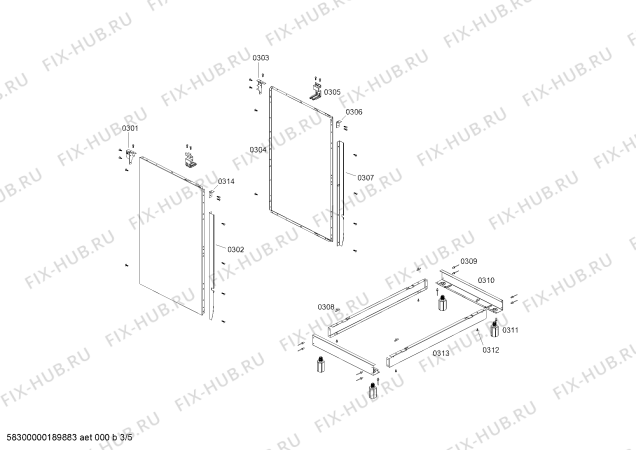 Схема №5 HSK55I33SE COCINA PRO7400 IX CHILE L76 с изображением Панель для электропечи Bosch 11013028