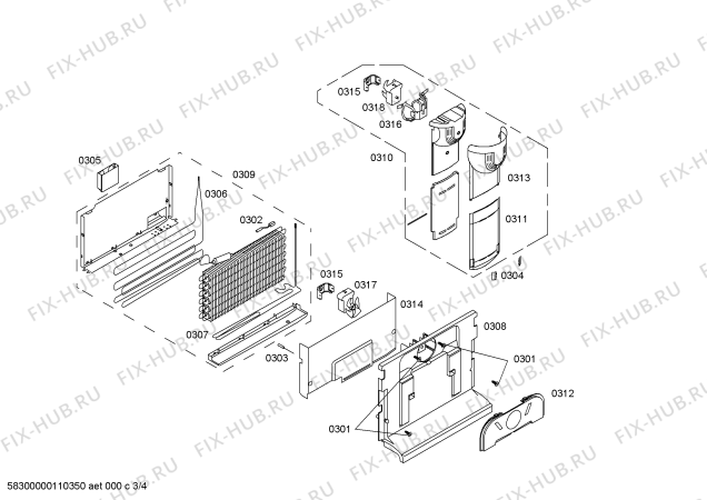 Взрыв-схема холодильника Bosch KGU40125GB - Схема узла 03