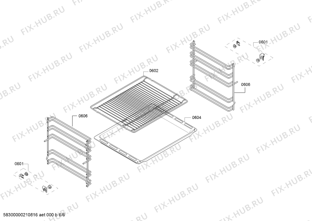 Взрыв-схема плиты (духовки) Bosch HBF174BA0 - Схема узла 06