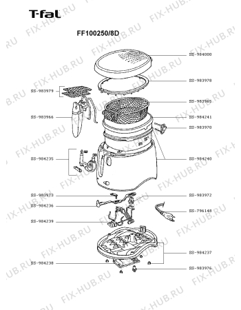 Схема №1 FF100250/8D с изображением Всякое для электротостера Seb SS-984239