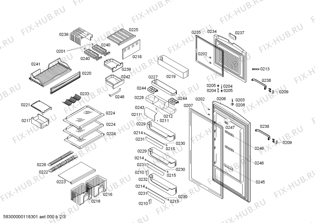 Схема №2 KSU45630NE с изображением Испаритель для холодильной камеры Siemens 00438727