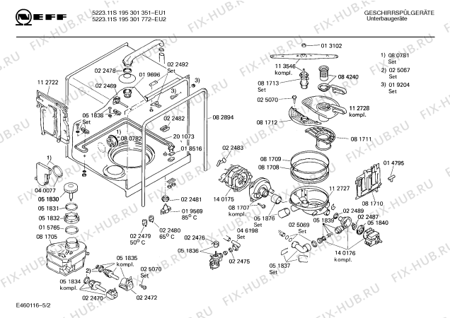 Схема №5 195301773 5223.11I с изображением Панель для посудомоечной машины Bosch 00114379