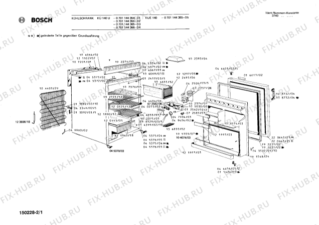 Схема №2 0701145418 KUF140 с изображением Испаритель для холодильной камеры Bosch 00104655