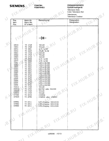 Схема №13 FS997N4EU с изображением Интегрированный контур для телевизора Siemens 00738753