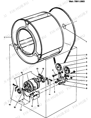 Взрыв-схема стиральной машины Indesit D82R (F001181) - Схема узла