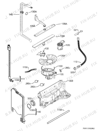 Взрыв-схема посудомоечной машины Ikea HJALPSAM 70222427 - Схема узла Hydraulic System 272
