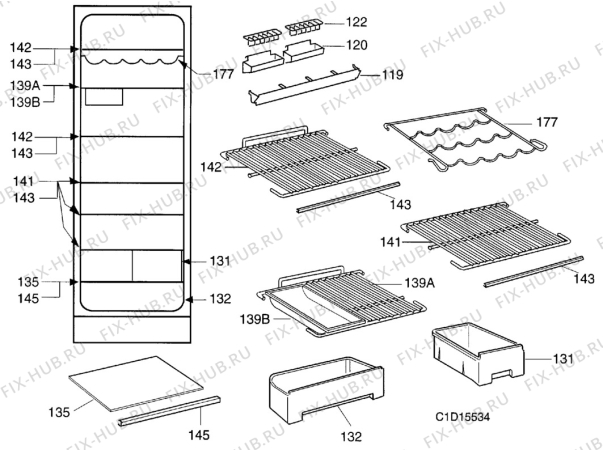 Взрыв-схема холодильника Arthurmartinelux AR8893C - Схема узла Accessories Refrigerator