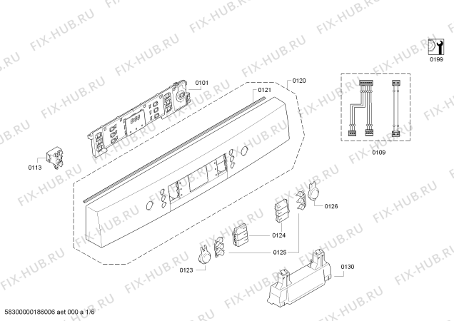 Схема №5 SGE68U55UC SilencePlus 44dBA с изображением Набор кнопок для посудомойки Bosch 10003435