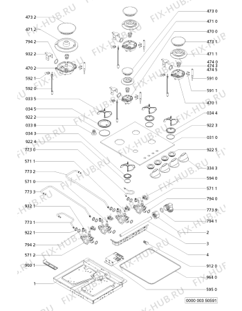 Схема №1 AKM 403/WH с изображением Клавиша для духового шкафа Whirlpool 481941129311