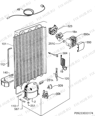 Взрыв-схема холодильника Electrolux ERF4111DOW - Схема узла Housing 001