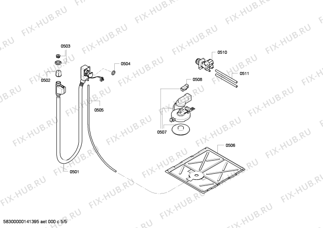 Взрыв-схема стиральной машины Bosch WAE24443OE Maxx 7 VarioPerfect - Схема узла 05