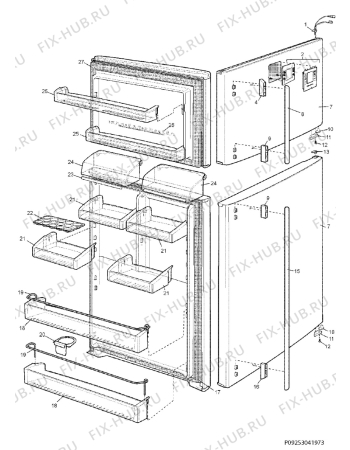 Взрыв-схема холодильника Electrolux END52811X - Схема узла Section 2