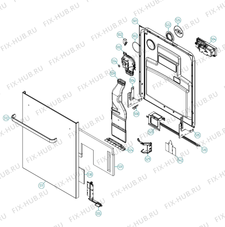 Взрыв-схема посудомоечной машины Asko D5554 IL   -Stainless (401563, DW90.2) - Схема узла 05