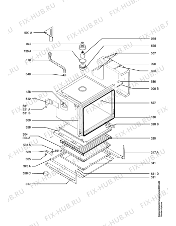 Взрыв-схема плиты (духовки) Matura 8600 DOU-M2 - Схема узла Section1
