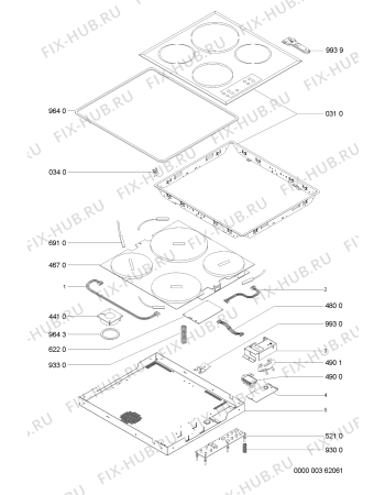 Схема №1 AKM 990/NB с изображением Затычка для плиты (духовки) Whirlpool 481244039254