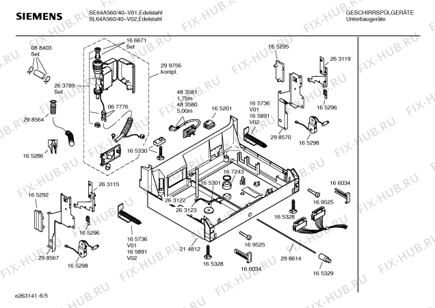 Схема №4 SE65A560GB с изображением Инструкция по эксплуатации для посудомойки Siemens 00584058