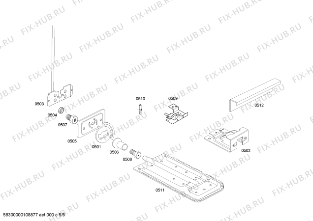 Взрыв-схема плиты (духовки) Bosch HSK14K35E9 - Схема узла 05