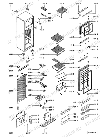 Схема №1 DPO 235/G/BS с изображением Элемент корпуса для холодильника Whirlpool 481945299215