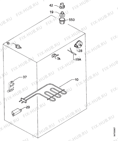 Взрыв-схема плиты (духовки) Zanussi ZC950GW - Схема узла Electrical equipment 268